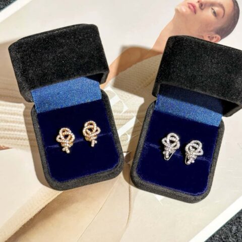 ❗️新品❗️ 新款☑️TIFFANY&Co. Woven满钻钥匙耳钉耳环
