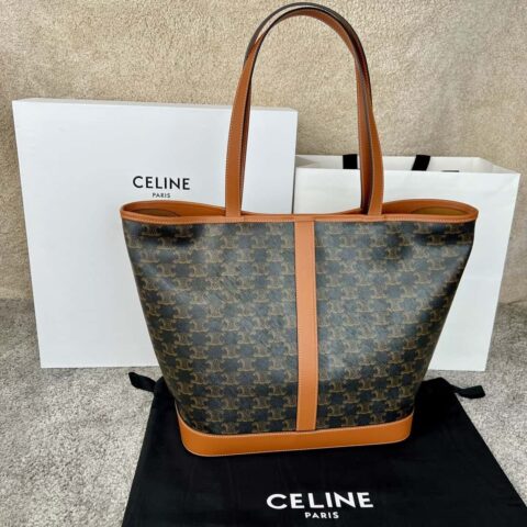 CELINE CABAS 中号标志印花牛皮革手袋 115072