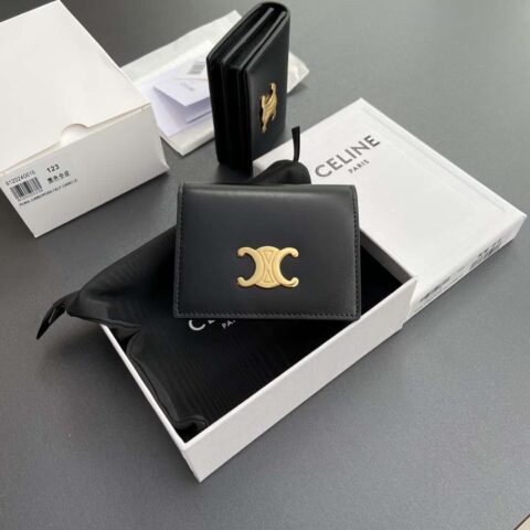 CELINE TRIOMPHE牛皮革翻蓋名片包卡包 10M123FOZ.38NO122