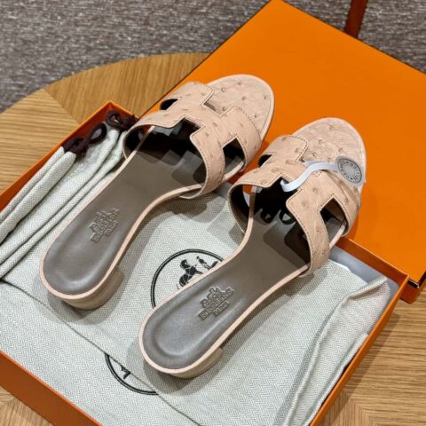 Hermès 185 Oasis 高跟凉鞋 鸵鸟🐦/Ostrich 玫瑰粉/Rose powder