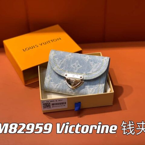 【原单精品】M82959浅蓝色牛仔 三折钱包系列 Victorine 钱夹（丹宁牛仔）