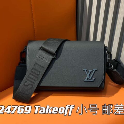 【原单精品】M24769黑色 全皮男包邮差包系列 Takeoff 小号 Aer邮差包 M25125 M24769