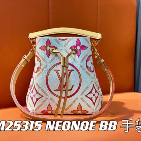 【原单精品】M25315玫红印花 小号水桶包系列 Néonoé BB 手袋（2024夏天）