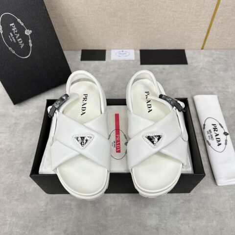 💋💍P家新品 Prad* 普拉-达 新款男士柔软羊皮凉鞋拖鞋
