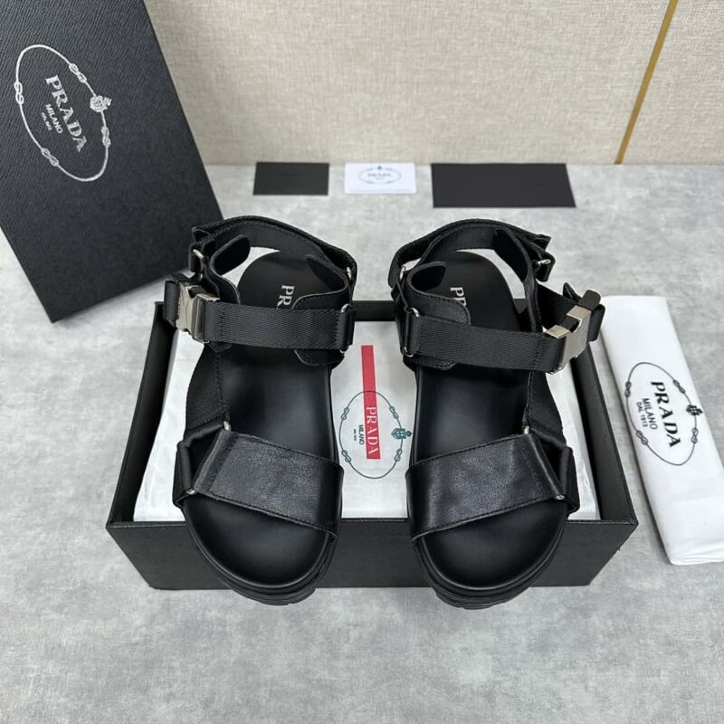 💋💍P家新品 Prad* 普拉-达 男士新款厚底拼接凉鞋