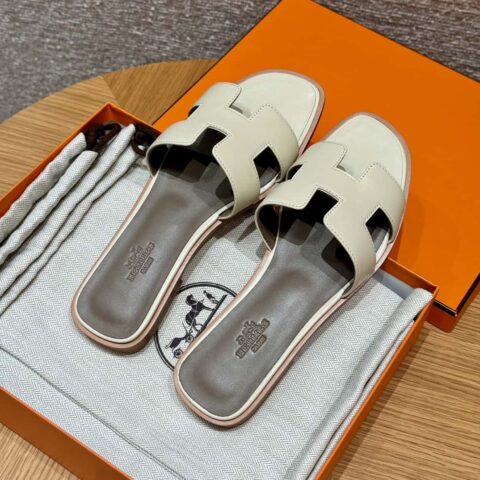 HERMES 181 Oran 凉拖 小羊皮/lambskin 奶昔白/ck10/Craie