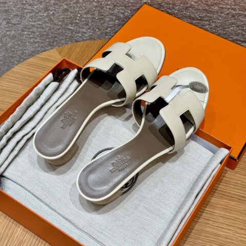 HERMES 185 Oasis 高跟凉拖 小牛皮/calfskin 奶昔白/ck10/Craie