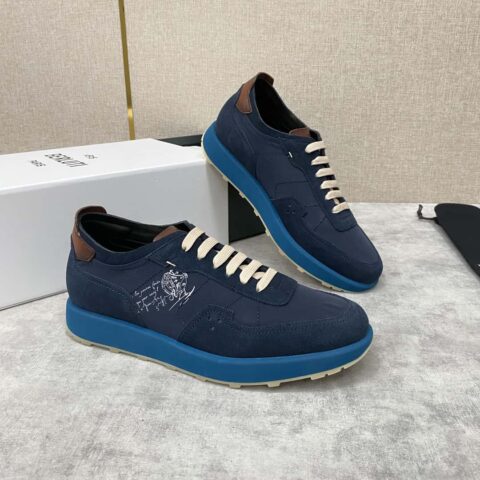 Berlut* 布鲁提春夏新品 轻盈Track反毛皮革与尼龙运动鞋