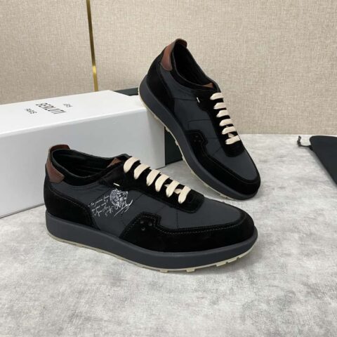 Berlut* 布鲁提春夏新品 轻盈Track反毛皮革与尼龙运动鞋