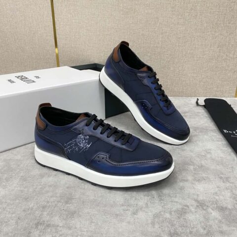 Berlut* 布鲁提春夏新品 轻盈Track反毛皮革与尼龙运动鞋