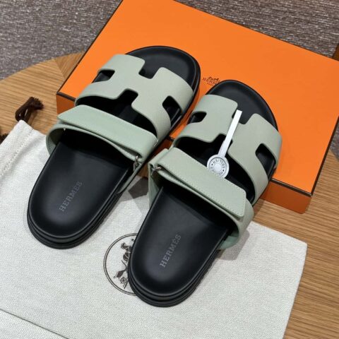 HERMES 225 CHYPRE SANDAL 老舅鞋 掌纹牛皮/Epsom 海沫绿/Sea foam green