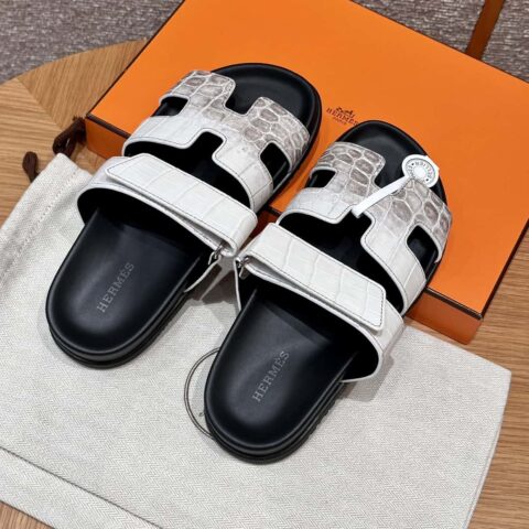 HERMES 225 CHYPRE SANDAL 老舅鞋 鳄鱼/alligator🐊 喜马拉雅/01/Himalaya