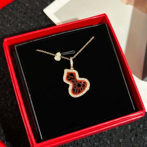 ❗️新款❗️ ☀️原单货 ☀️Qeelin麒麟中号红玛瑙蕾丝葫芦项链 ☀️
