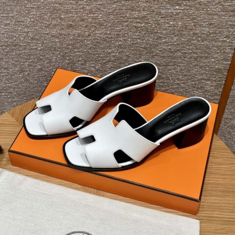 HERMES 308 Helia 60凉鞋 小牛皮/Calfskin 白色/01/Blanc