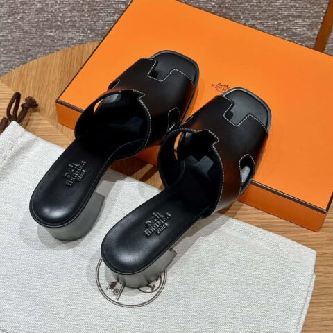 HERMES 308 Helia 60凉鞋 小牛皮/Calfskin 黑色/89/Black