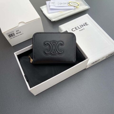 CELINE TRIOMPHE光滑羊皮短款拉鏈包 10K 533 DR8.04LU
