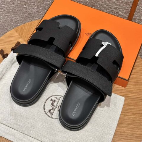 HERMES 180 CHYPRE SANDAL 老舅鞋 掌纹/Epsom 黑色/89/Black