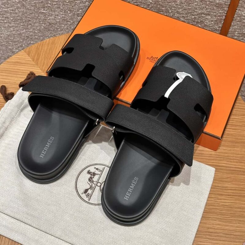 HERMES 180 CHYPRE SANDAL 老舅鞋 掌纹/Epsom 黑色/89/Black