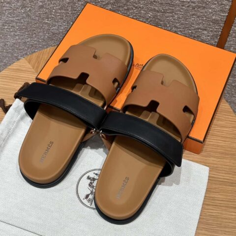 HERMES 180 CHYPRE SANDAL 老舅鞋 小羊皮/Natural lambskin lininh 天然色/Naturel/黑色/89/Black