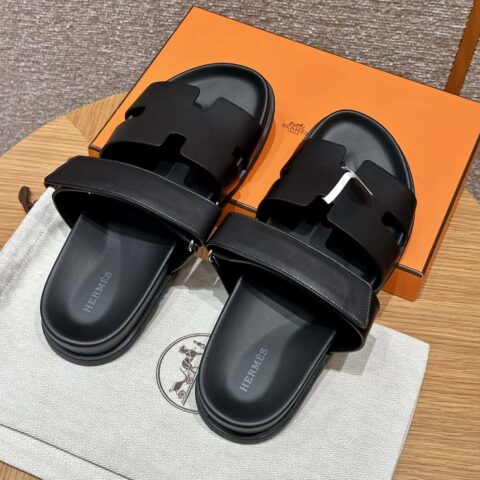 HERMES 180 CHYPRE SANDAL 老舅鞋 小羊皮/Natural lambskin lininh 黑色/89/Black