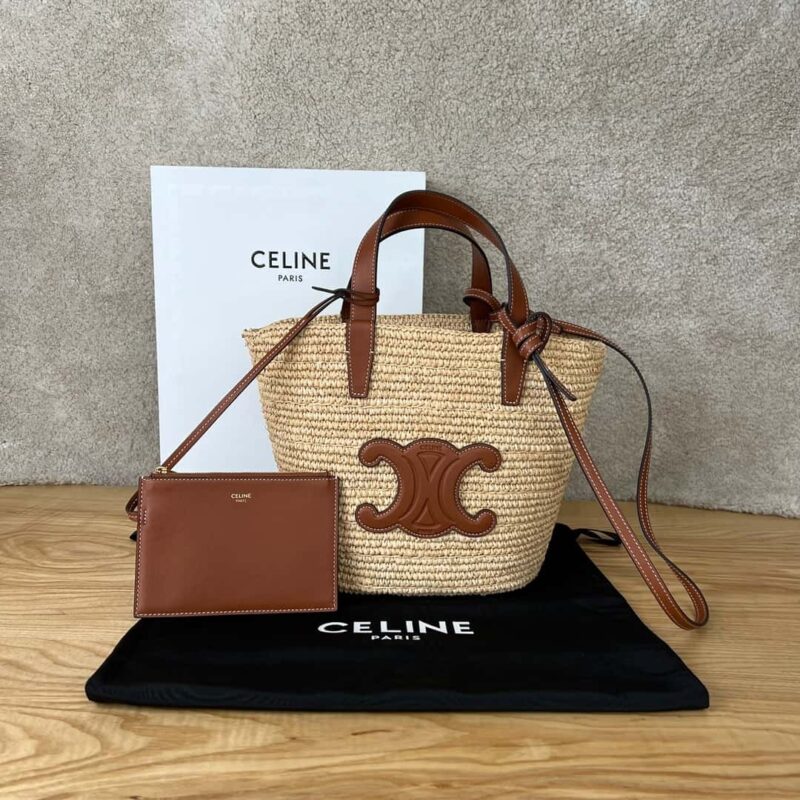 CELINE TEEN植物材料和牛皮革柔软经典提篮包 115802