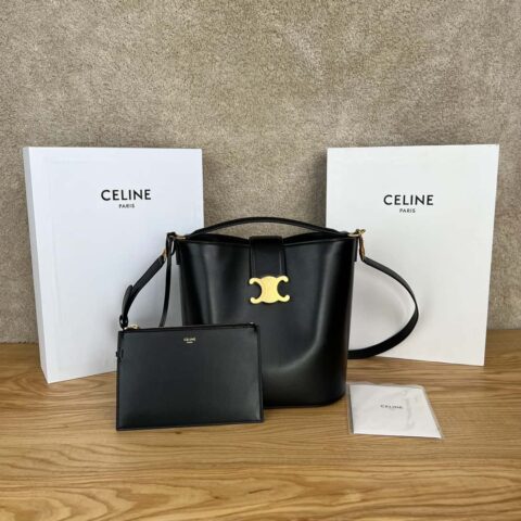 CELINE LOUISE中号光滑牛皮革手袋 116613黑色