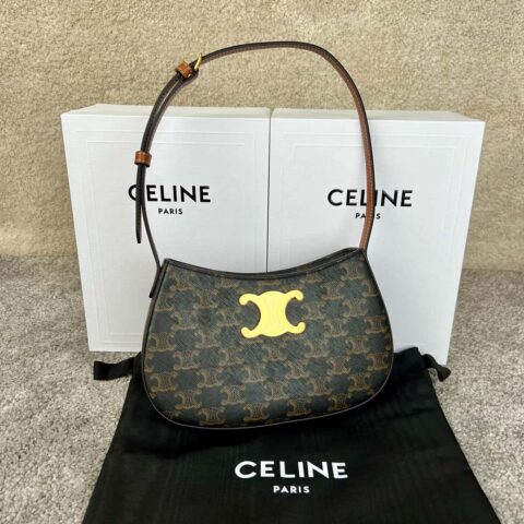 CELINE TILI中号标志印花牛皮革手袋 115702老花