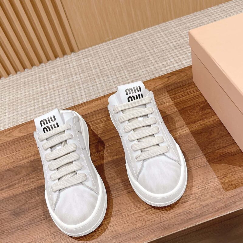 MIUMIU 缪缪2023新款美式脏脏鞋早春最新走秀款运动小白鞋
