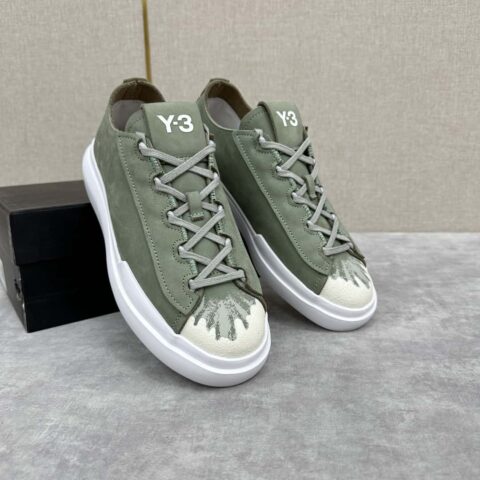 💋💍Y-3 新品 休闲鞋板鞋老头山本-耀司涂鸦鞋头系带百搭款式厚底男士板鞋