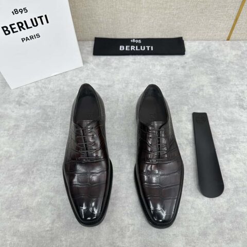 💋💍Berlut* 布鲁提 新款男士手工擦色正装皮鞋