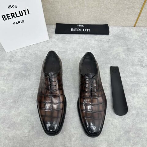 💋💍Berlut* 布鲁提 新款男士手工擦色正装皮鞋