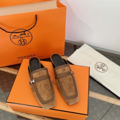 代购级🐎𝐇𝐄𝐑*𝐄𝐒||爱马家𝟐𝟎𝟐𝟒方头小𝐇扣穆勒半拖鞋