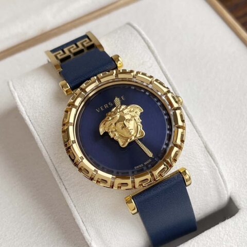 范思哲 VERSACE 黑金石英女士腕表34mmPALAZZO经典系列