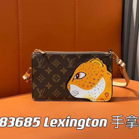 【原单精品】M83685老花 豹子动物麻将包系列 Lexington 手拿包