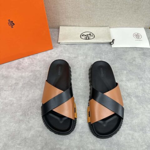 💋💍 H家新品交叉拖鞋  Hermè*  爱马-仕 最新经典男款Electric拖鞋