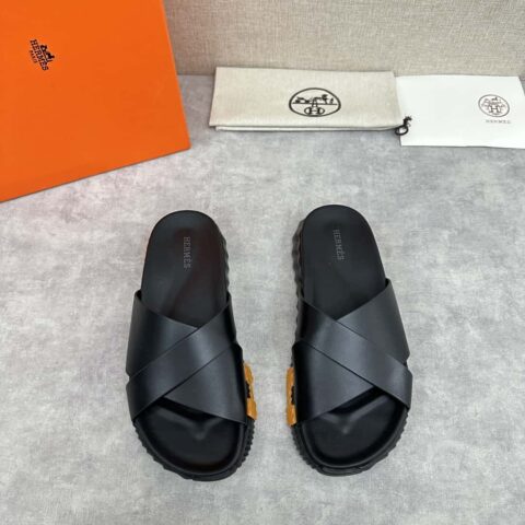 💋💍 H家新品交叉拖鞋  Hermè*  爱马-仕 最新经典男款Electric拖鞋