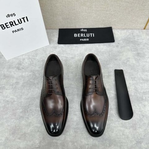 💋💍Berlut* 布鲁提 新款男士手工擦色正装皮鞋