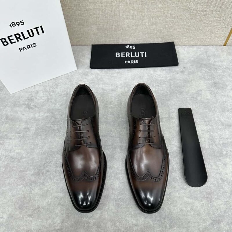 💋💍Berlut* 布鲁提 新款男士手工擦色正装皮鞋