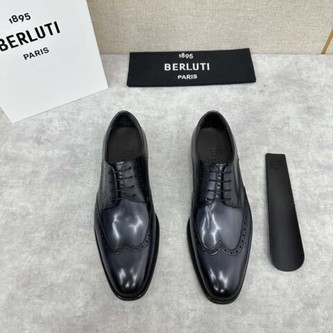 💋💍Berlut* 布鲁提 新款男士手工擦色正装皮鞋