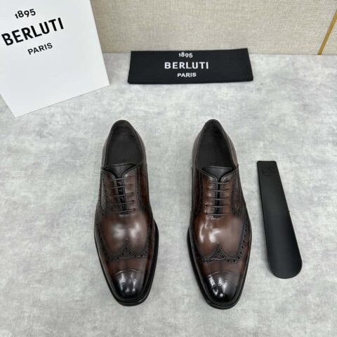 💋💍Berlut* 布鲁提 新款男士手工擦色正装皮鞋