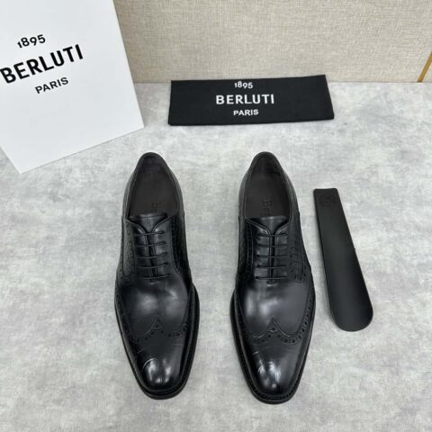💋💍Berlut* 布鲁提 新款男士手工擦色正装皮鞋
