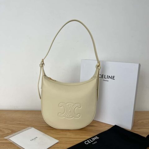 CELINE 小号HELOISE TRIOMPHE柔软牛皮革手袋 117253奶白色