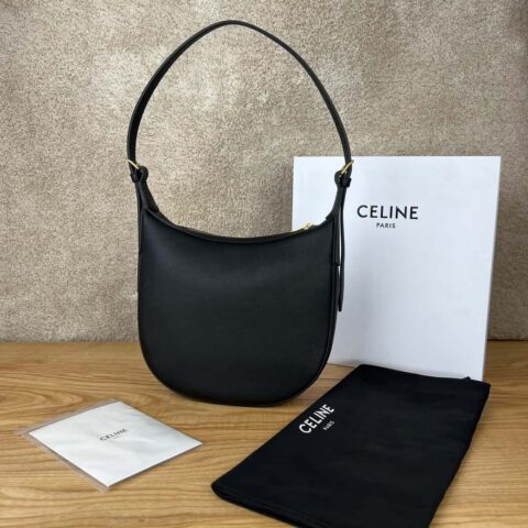 CELINE 小号HELOISE TRIOMPHE柔软牛皮革手袋 117253黑色