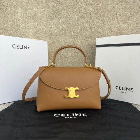 CELINE NINO中号柔软牛皮革手袋 117523棕色