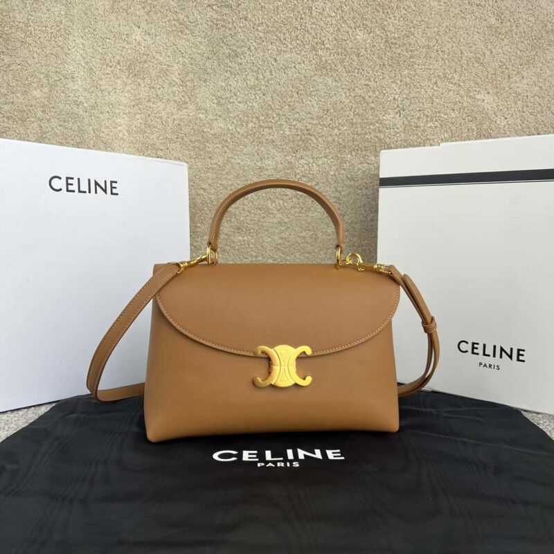 CELINE NINO中号柔软牛皮革手袋 117523棕色