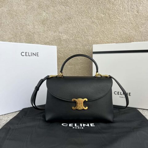 CELINE NINO中号柔软牛皮革手袋 117523黑色
