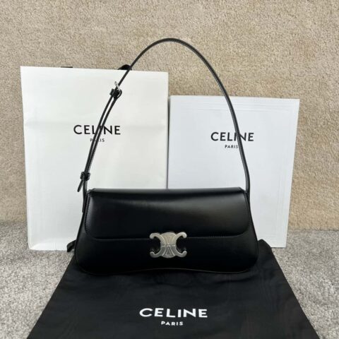 CELINE LOLA中号亮泽牛皮革手袋 115533黑色