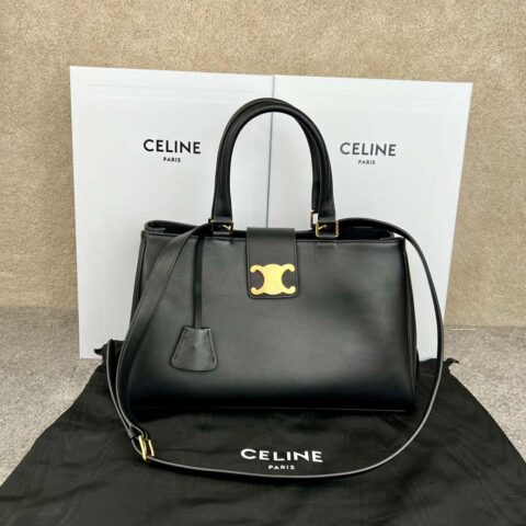 CELINE APPOLINE 中号柔软牛皮革手袋 114963黑色