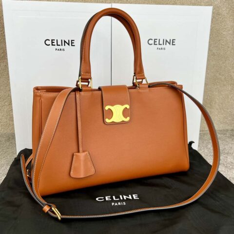 CELINE APPOLINE 中号柔软牛皮革手袋 114963棕色