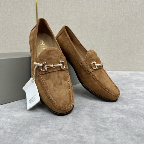 💋💍BC家新品 Brunello Cucinell* 马衔扣小牛皮绒面莫卡辛鞋